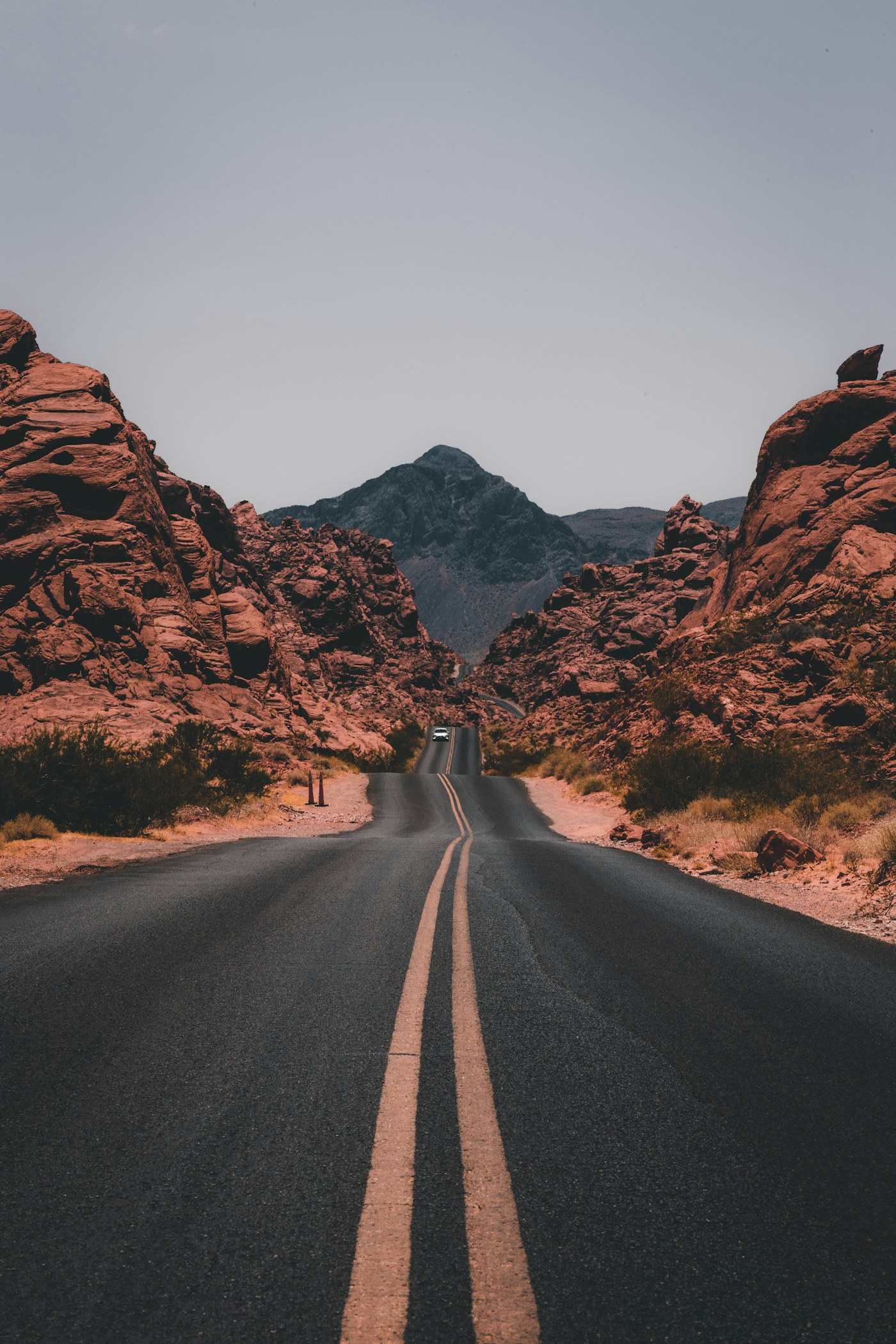 A travel route through mountain country